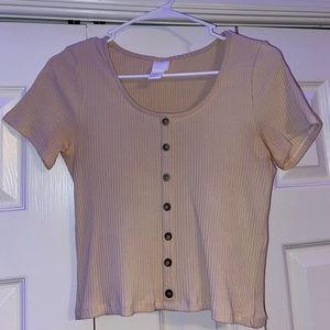 H&M tan cropped shirt